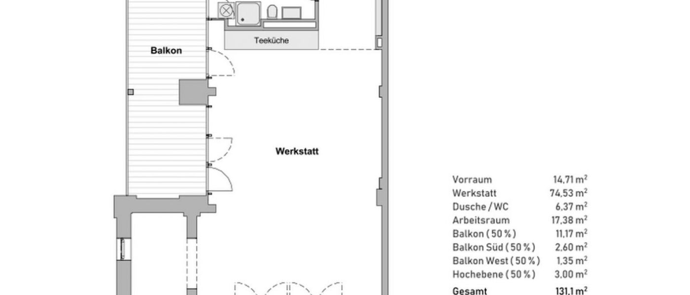 Heizhaus-Studio 1.1 im 1. OG - Grundriss
