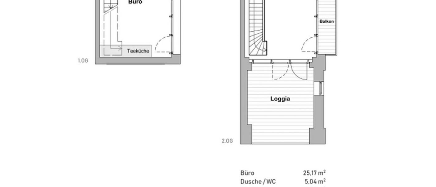 Heizhaus-Studio 1.4 Maisonette im 1. und 2. OG - Grundriss