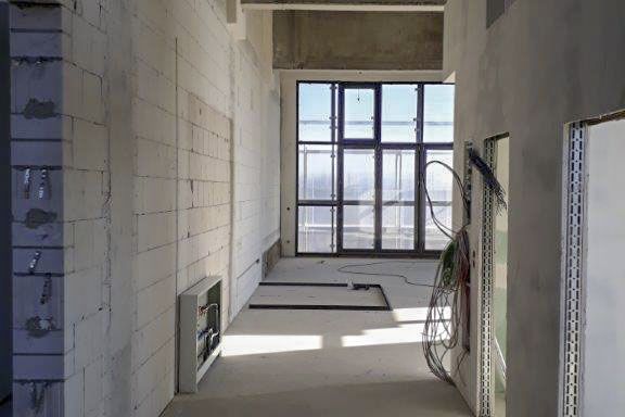 Heizhaus-Studio 2.1 Blick vom Zugang zur Südfassade