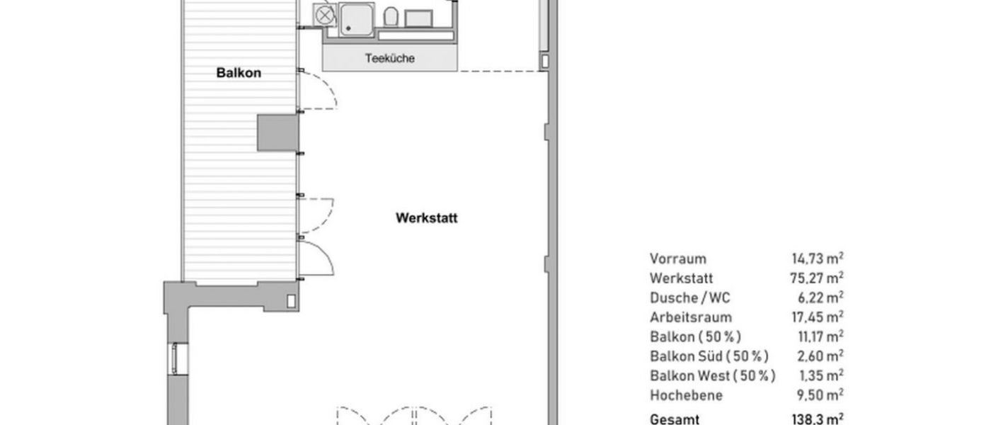 Heizhaus-Studio 2.1 im 2. OG - Grundriss