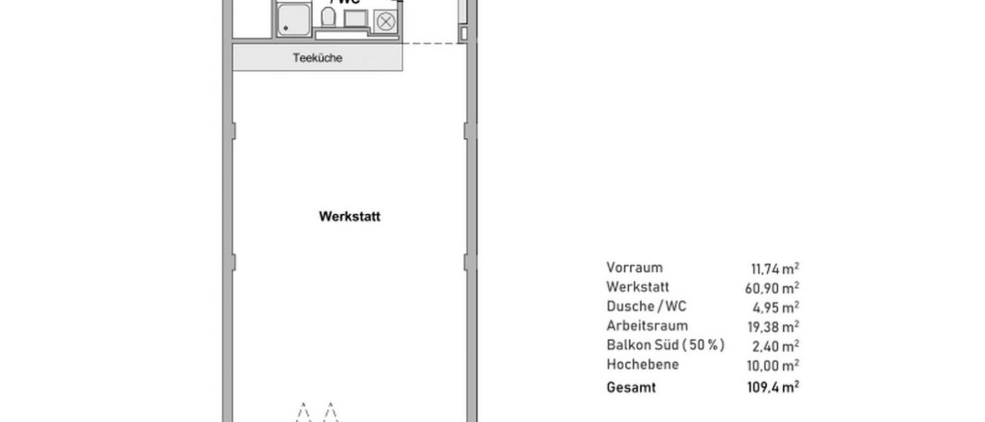 Heizhaus-Studio 2.2 im 2. OG - Grundriss